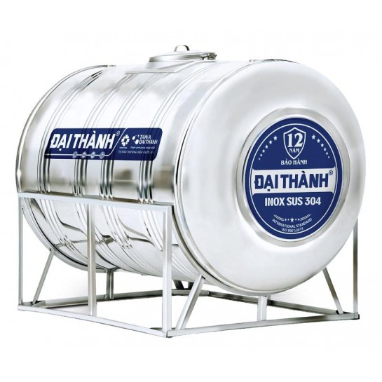 Bồn nước nằm inox Sus304 Đại Thành 1000L Ngang, bảo hành 12 năm