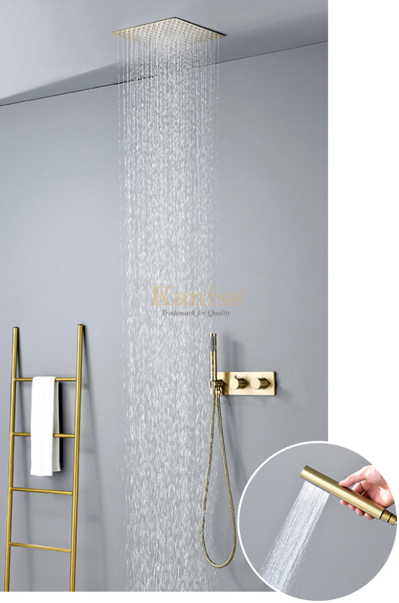 Sen âm trần nóng lạnh cao cấp Kaniss KS-9015A, mạ vàng, bảo hành 5 năm