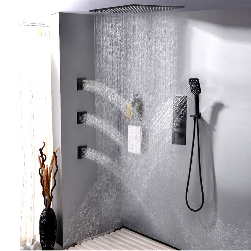 Sen âm trần nóng lạnh Kaniss KS-3048TD màu đen, massage: Công nghệ Nhật Bản, thiết kế hiện đại, bảo hành 5 năm