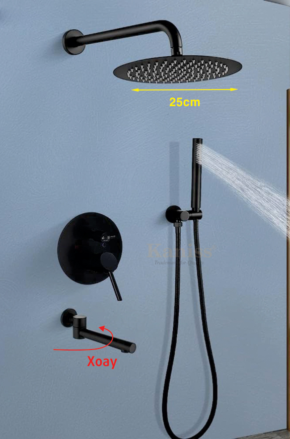 Sen Tắm Âm Tường Kaniss KS-3021T Màu Đen - Đẳng Cấp & Tiện Nghi