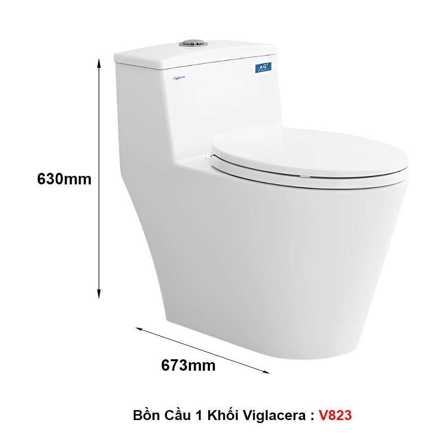 Bồn Cầu Viglacera VI6 2 Khối Nắp Êm