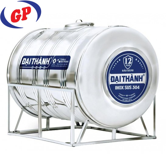 Bồn nước nằm inox Sus304 Đại Thành 1000L Ngang, bảo hành 12 năm