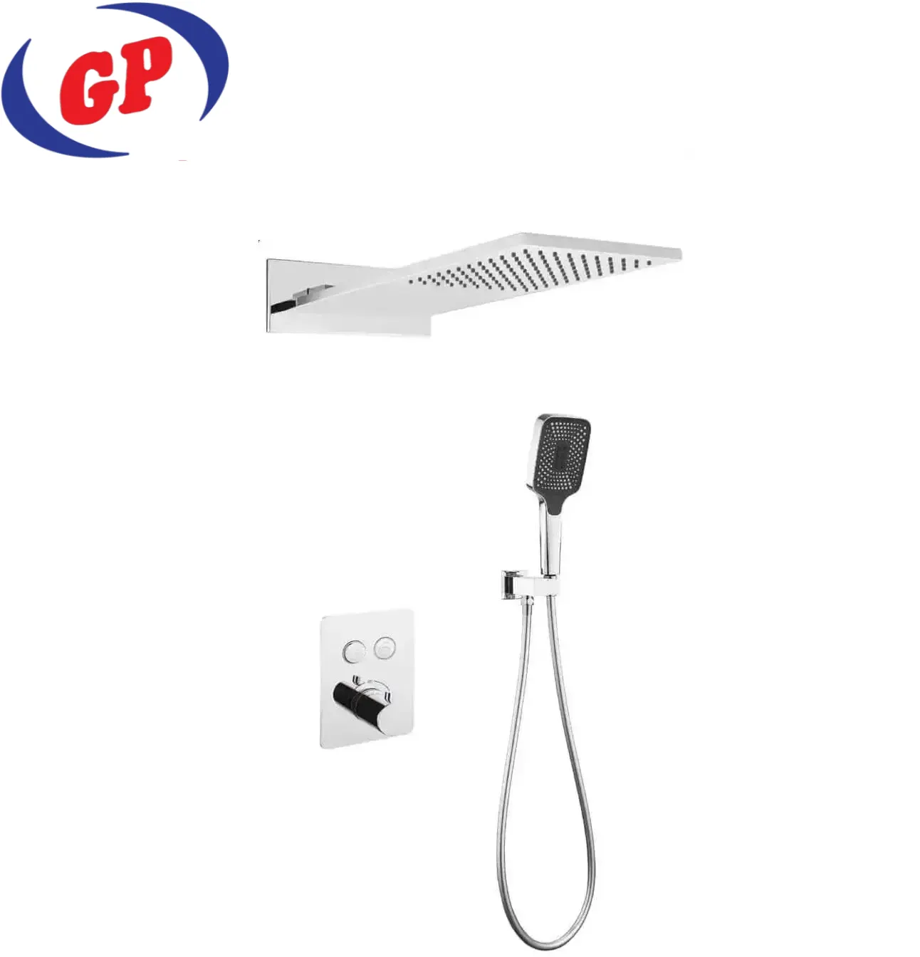 Sen tắm đứng âm tường Kaniss KS-2080VP, đồng thau mà Crome,  Công nghệ Nhật Bản